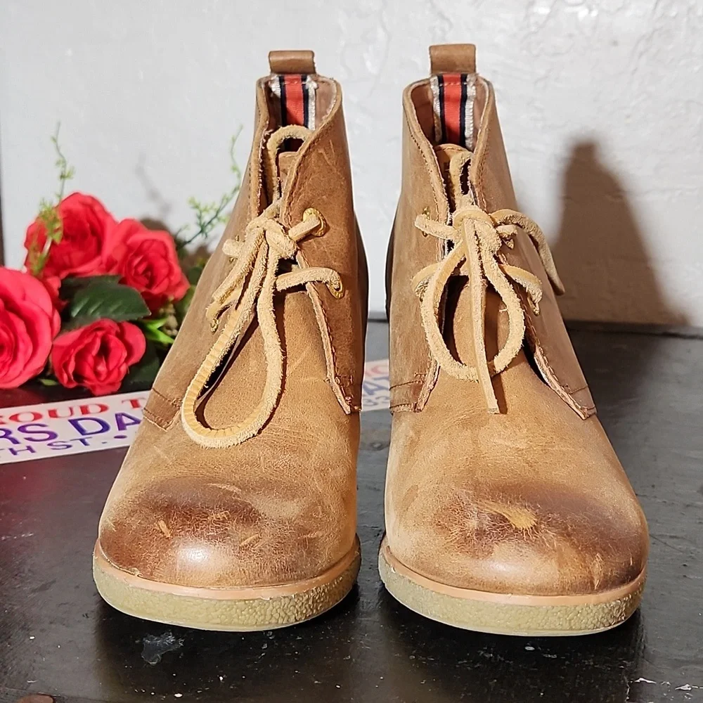 SPERRY Women's Harlow Burnished Leather Wedge Bootie 6